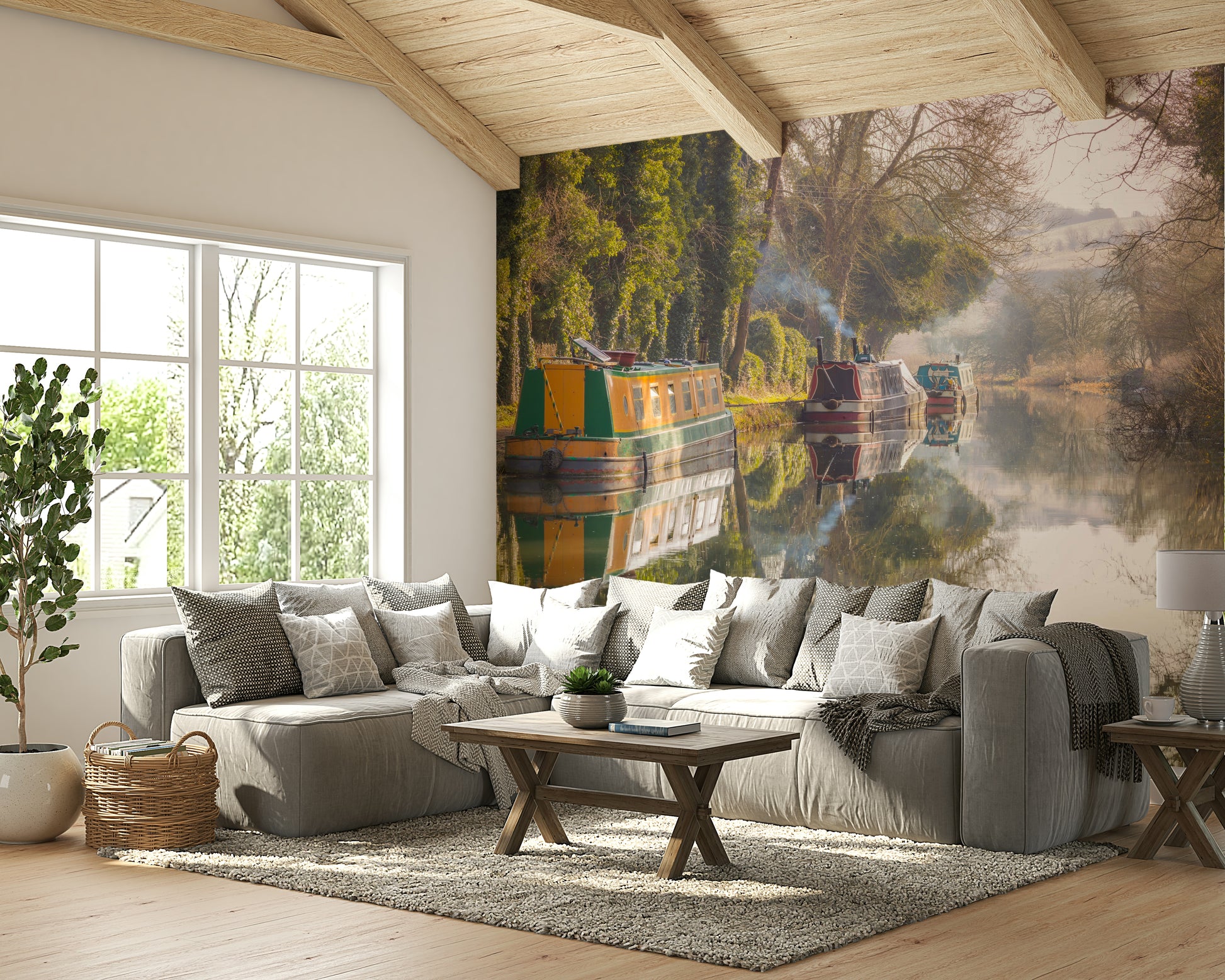 Woodland canal path wallpaper

