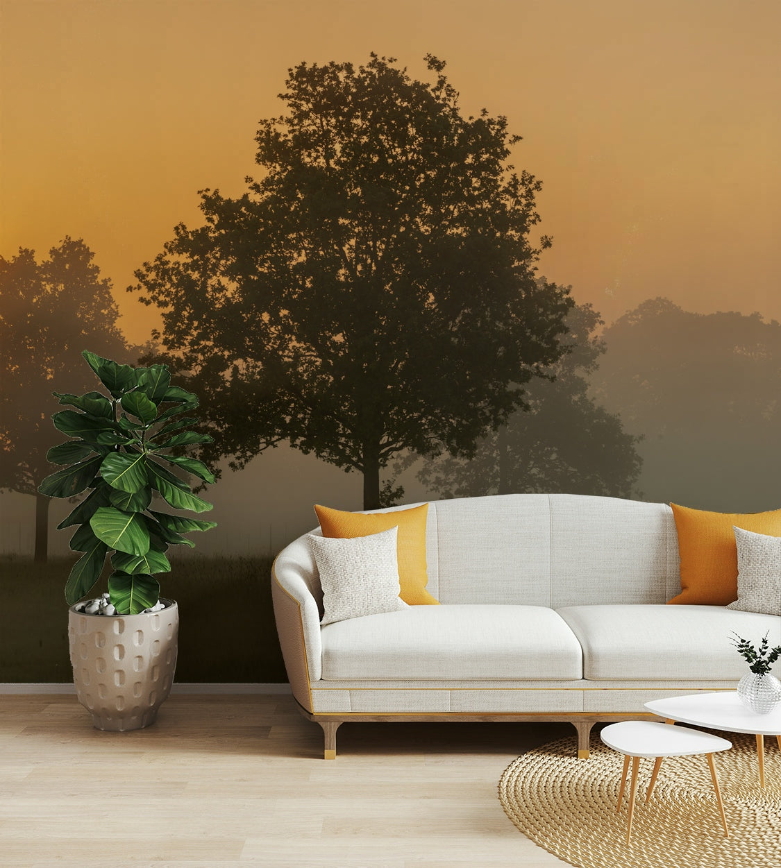 Light morning haze wall mural

