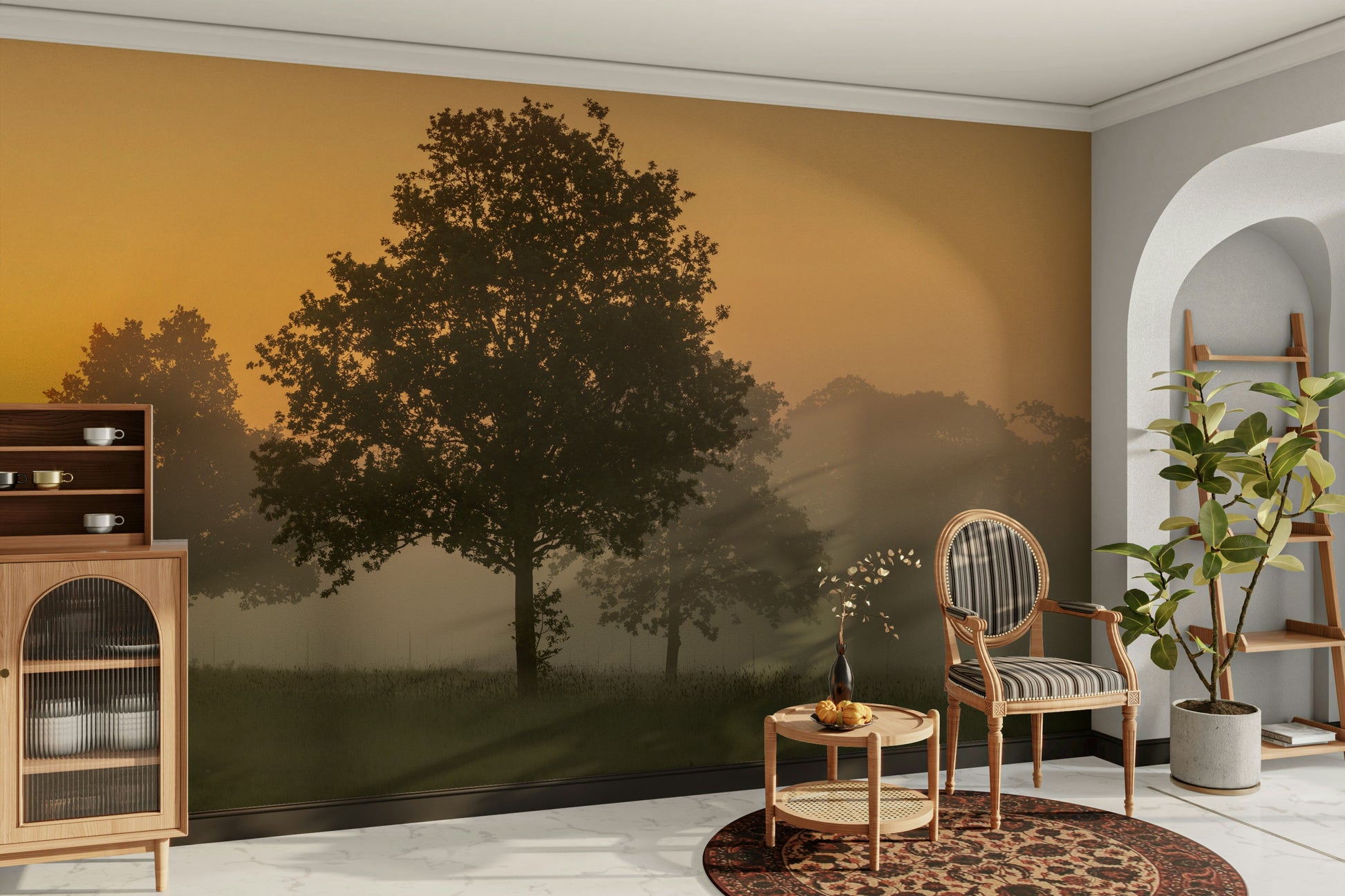 Peaceful dawn wallpaper mural

