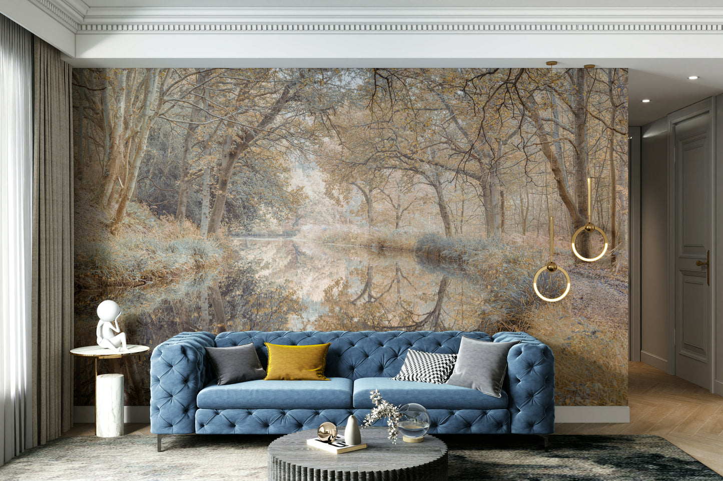 Soft-toned wall mural

