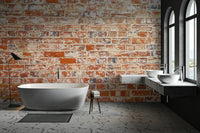 Weathered brick wallpaper for industrial style interiors

