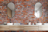 Warm-toned brick wall mural for cozy room interiors

