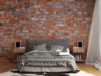 Industrial-style brick mural for modern home decor

