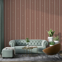 Sienna dust striped wallpaper creating a serene atmosphere

