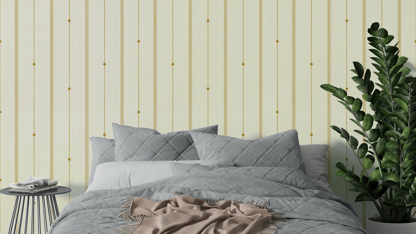 Refined Minimal Stripes Buttercream-Mustard Wallpaper with soft tones

