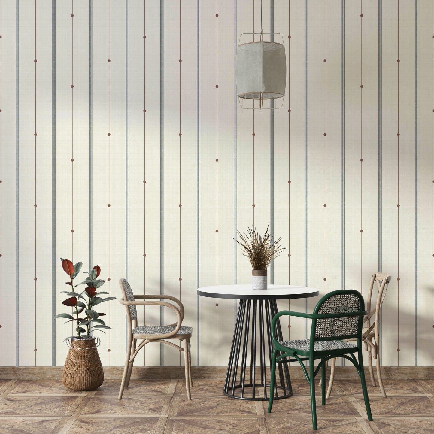 Classic striped wallpaper with subtle, minimalist design

