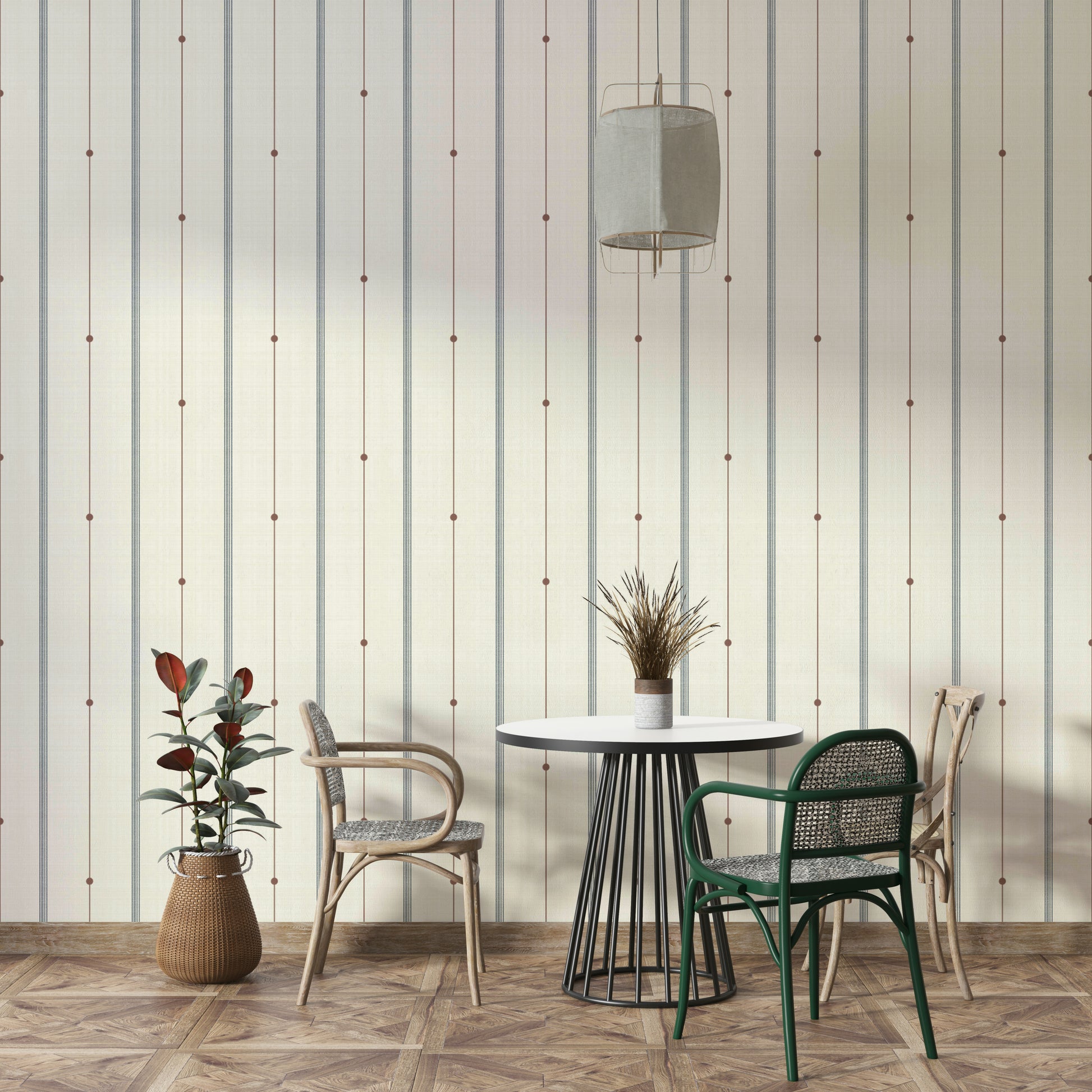 Classic striped wallpaper with subtle, minimalist design

