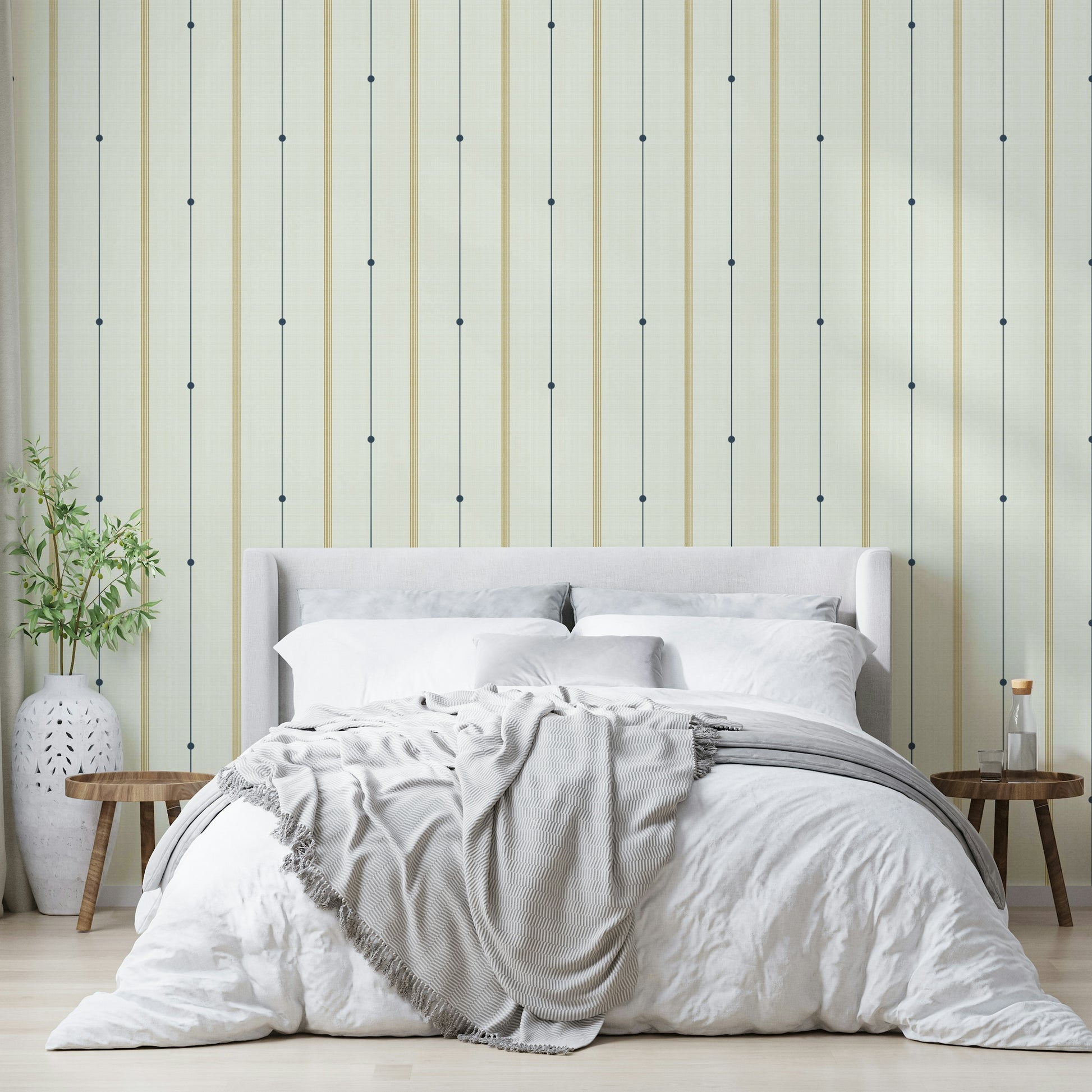 Elegant country wallpaper with refined minimal stripes

