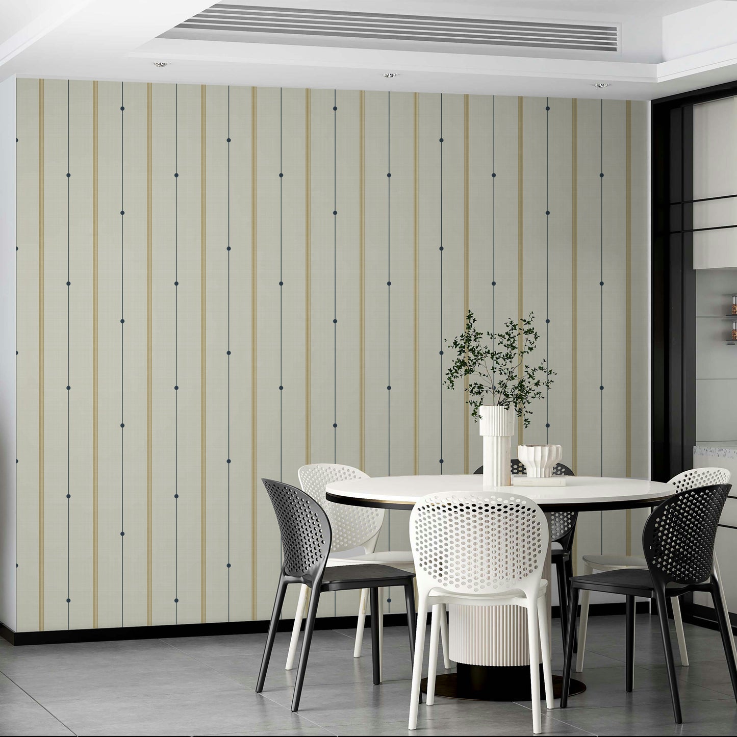 Country-inspired wallpaper with soft, earthy stripes

