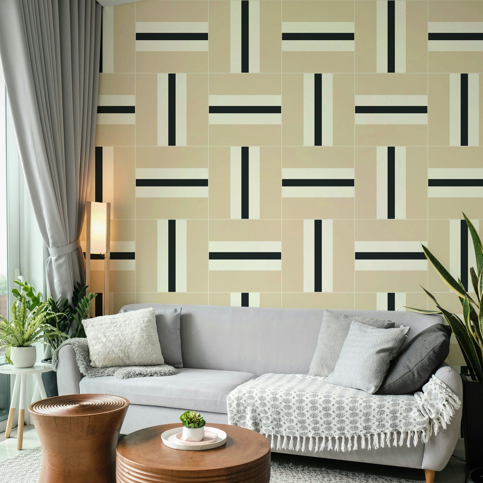 Sleek lines and bold shapes in Geometric 04 wallpaper design

