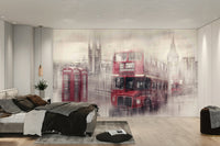 Big Ben and Westminster Abbey in City-Art LONDON mural design

