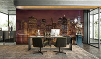 NEW YORK CITY Nightly Impressions Wall Mural with glowing skyline

