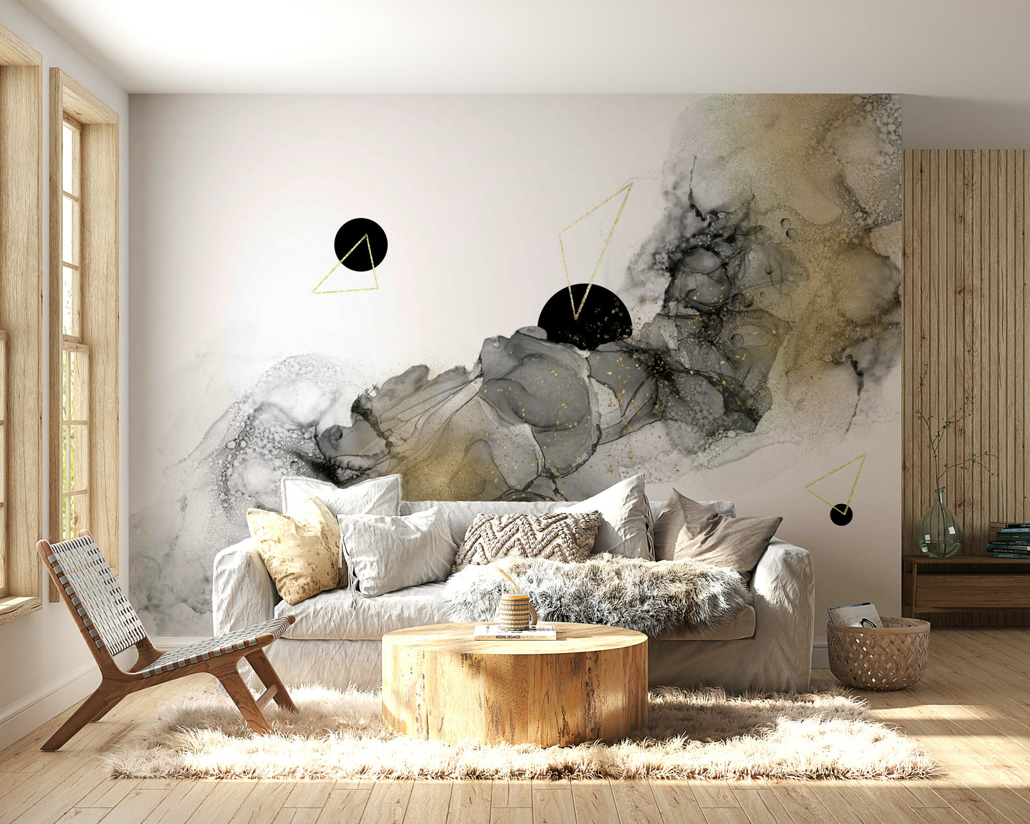 Abstract cosmic pattern mural for stunning wall decor

