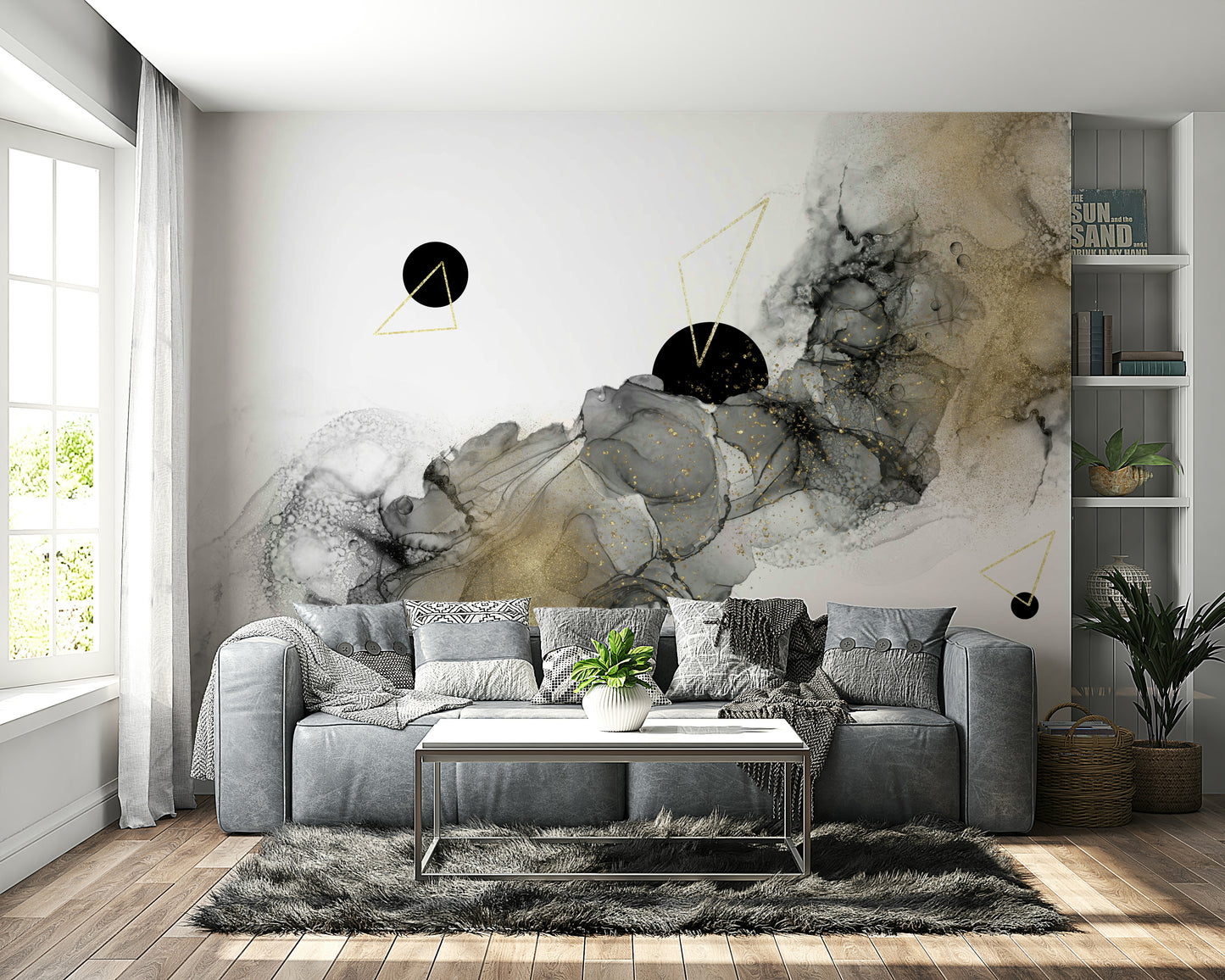 Fluid, galaxy-inspired design on Cosmic Flow Wall Mural

