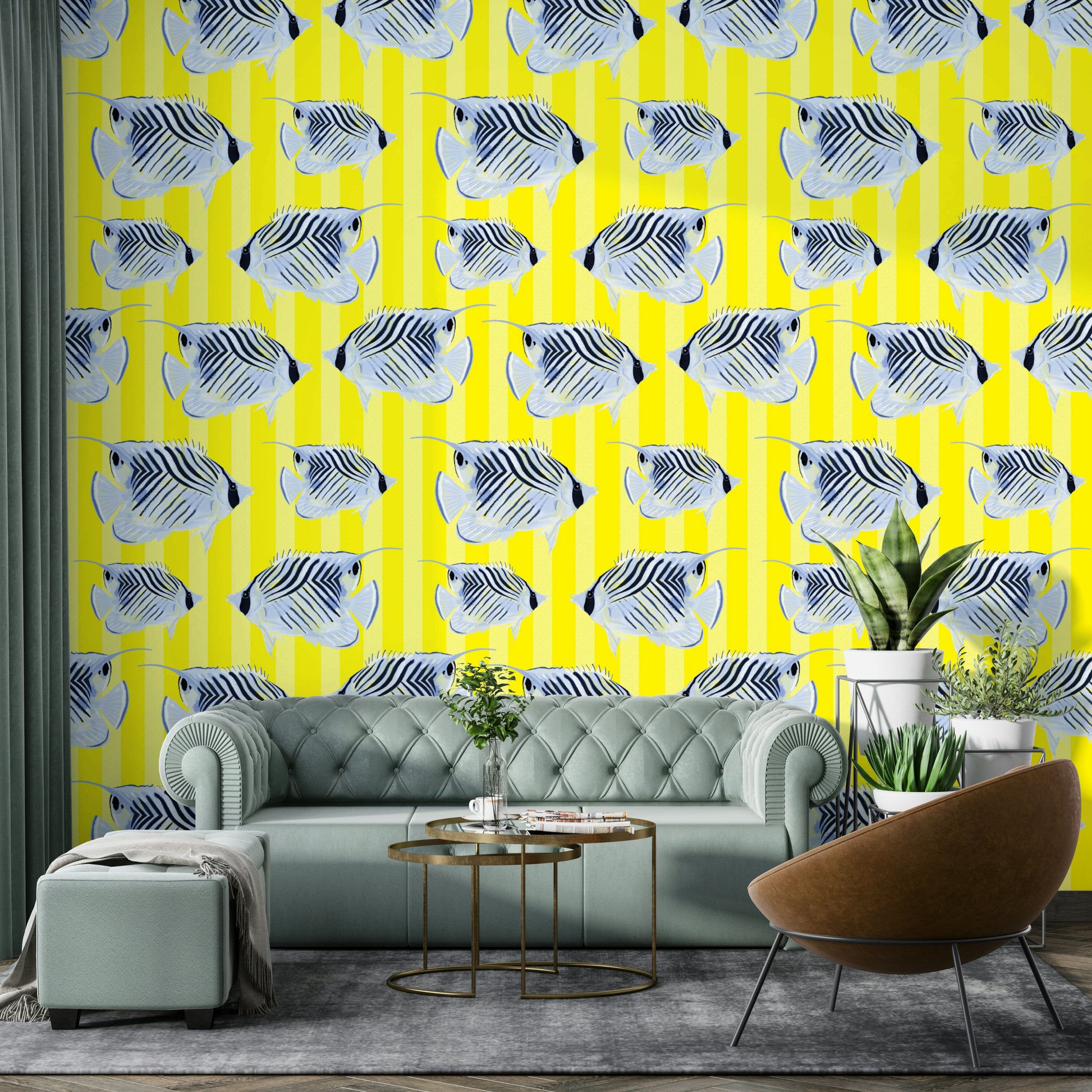 Ocean-inspired mural – Aquaria Wallpaper design

