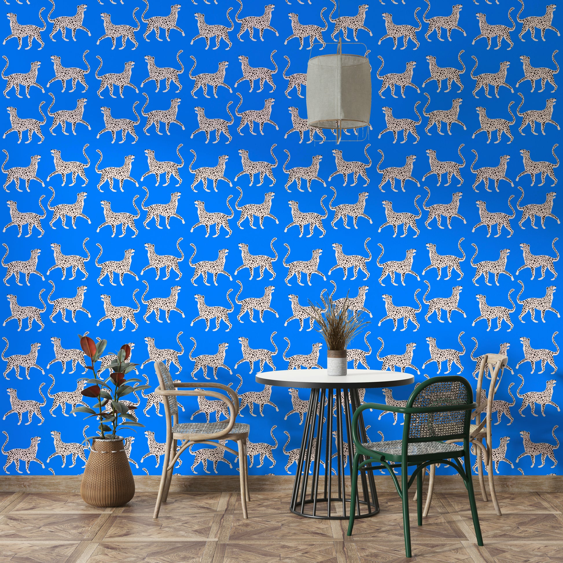 Bold cheetah motif wallpaper for accent walls

