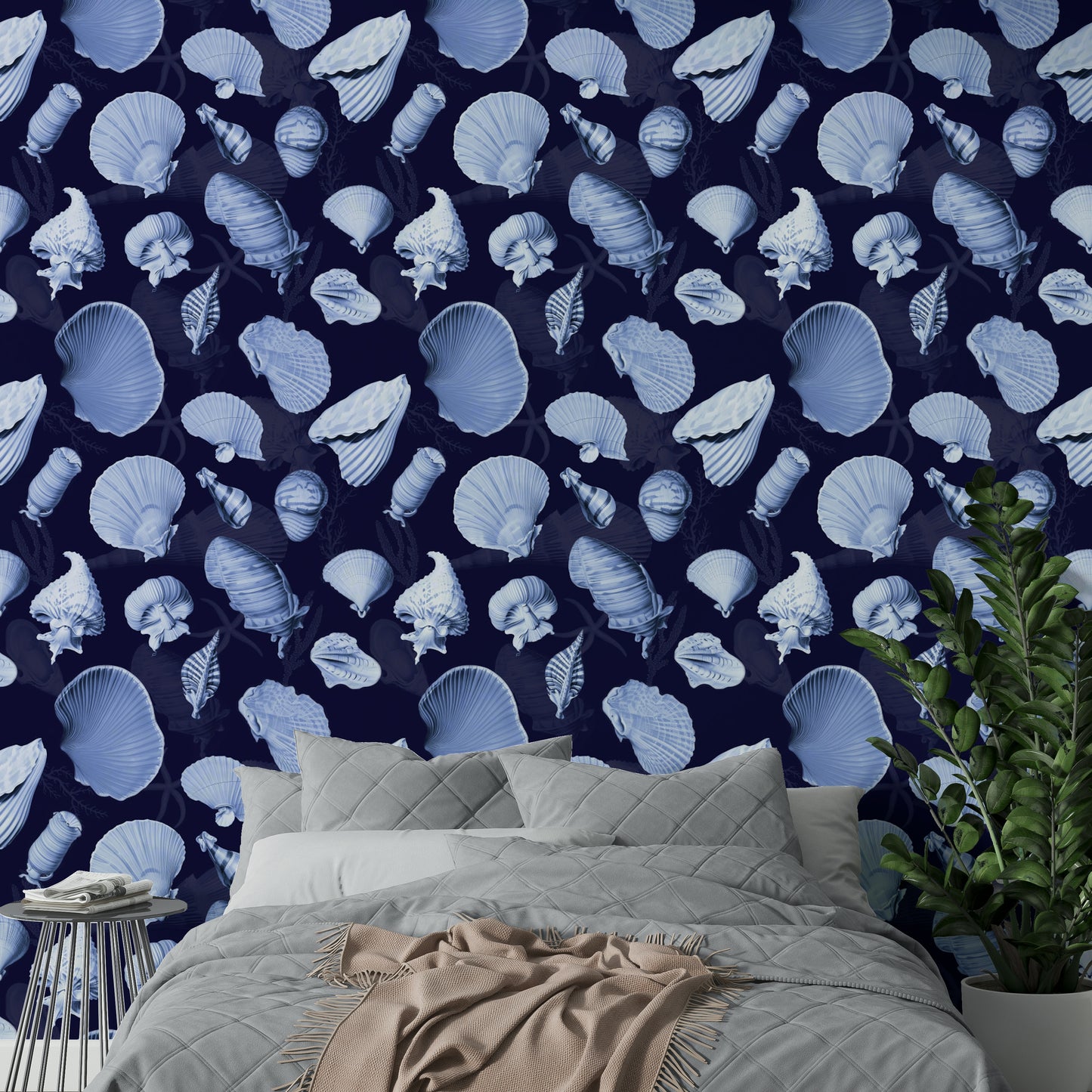 Soft geometric waves in modern wallpaper style

