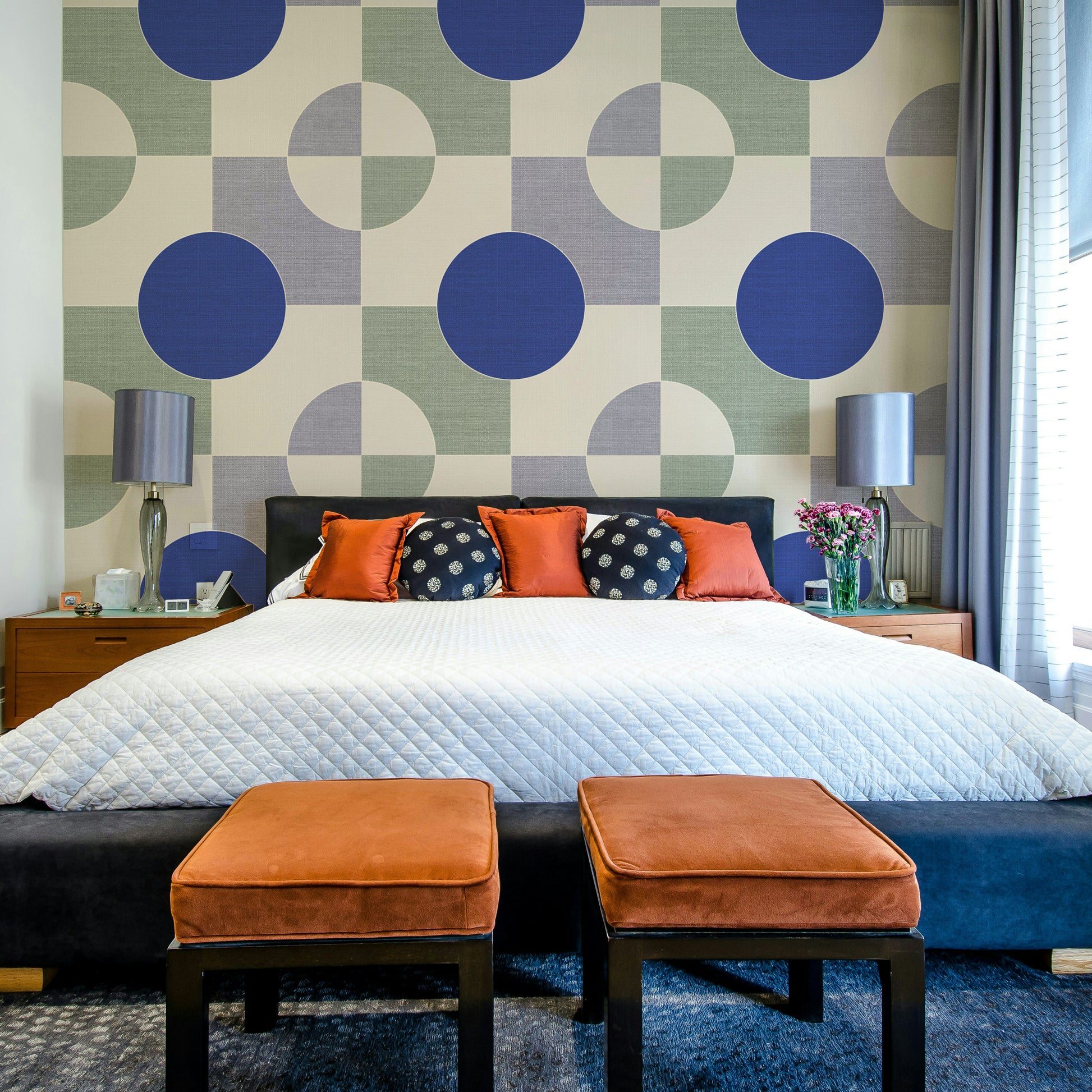 Neutral geometric wallpaper for modern interiors

