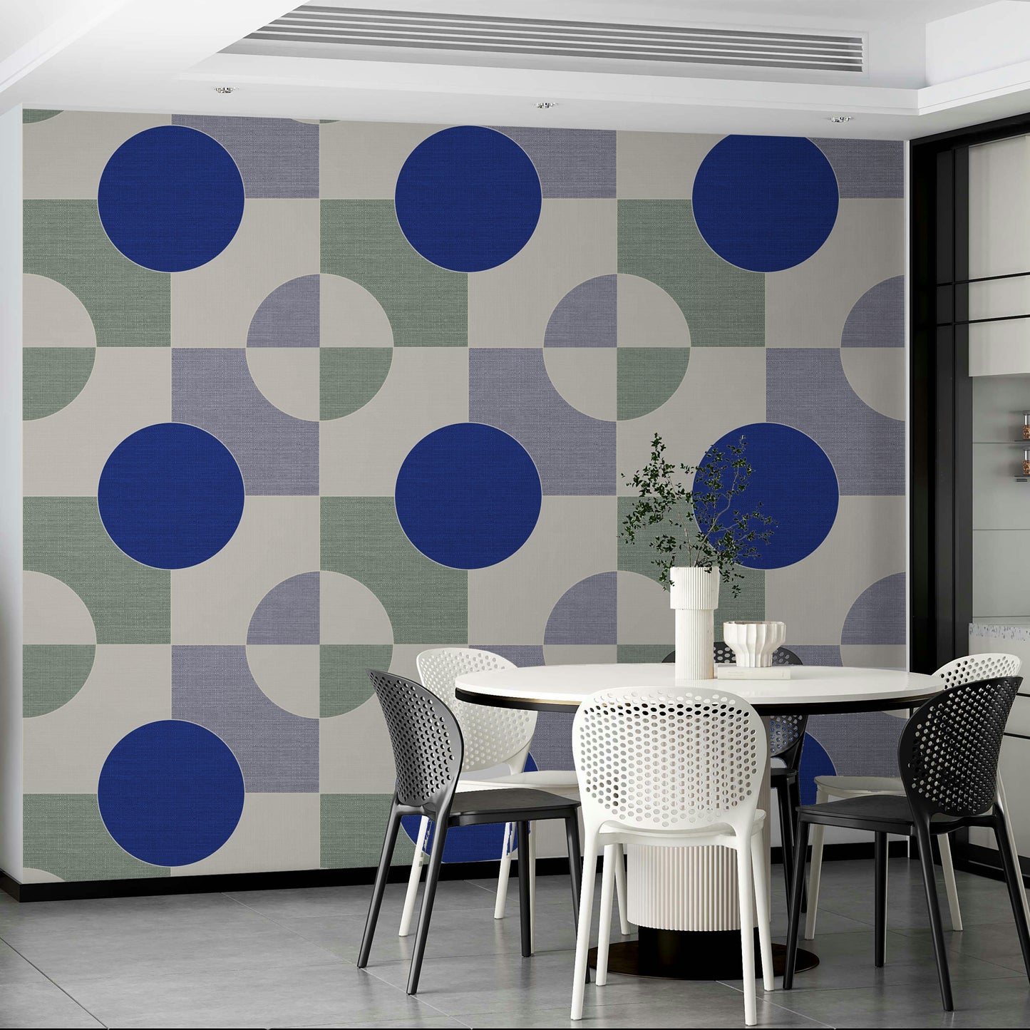 Calm line-based design in mural wallpaper format

