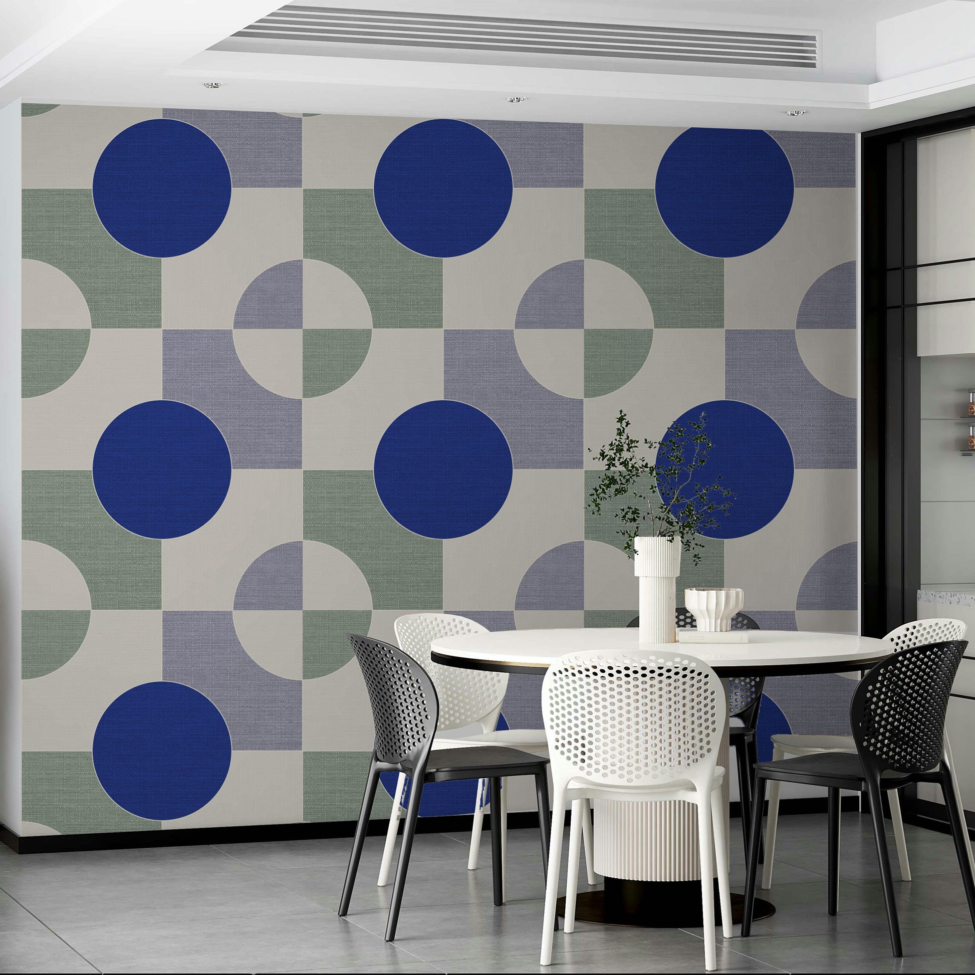 Calm line-based design in mural wallpaper format

