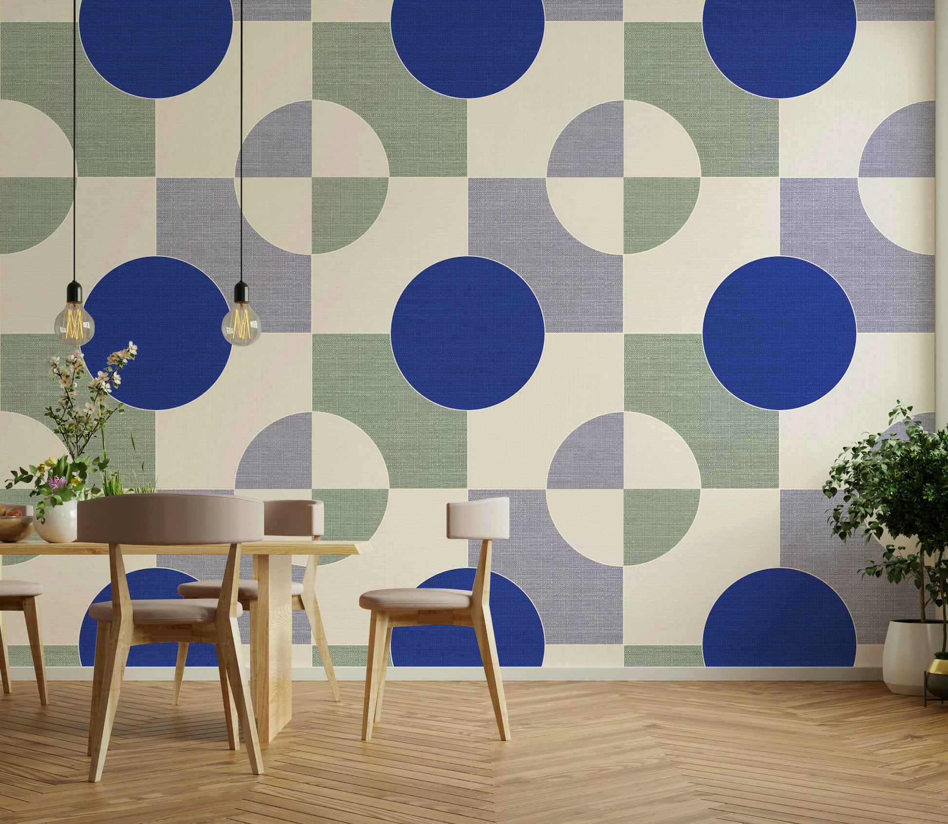 Abstract mural with subtle geometry and balance

