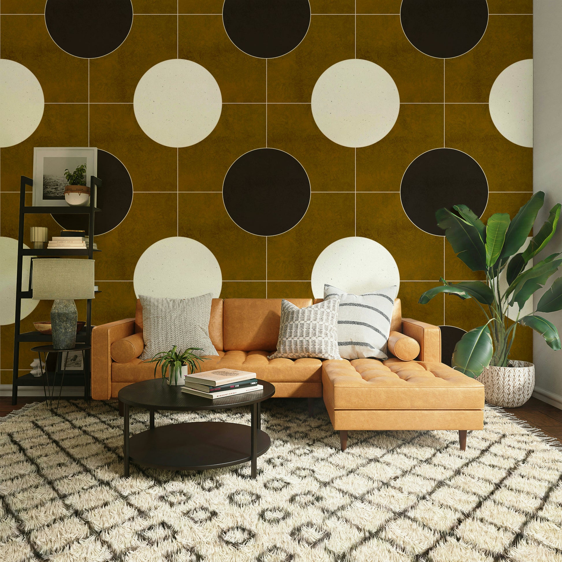 Soft geometric wall design for calm interiors

