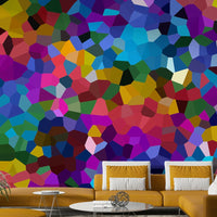 Fractured Spectrum mural in bold, faceted tones

