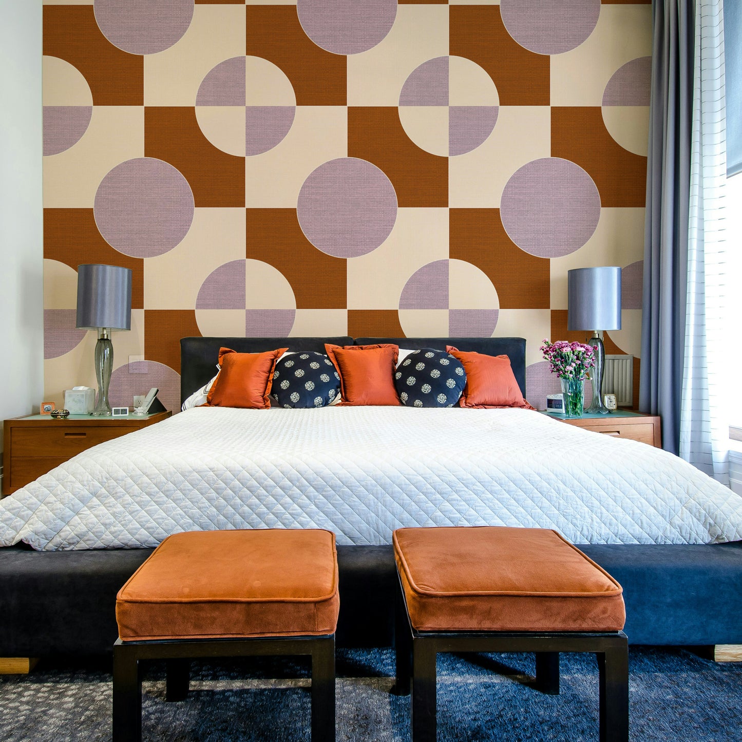 Abstract geometric pattern in stylish living room

