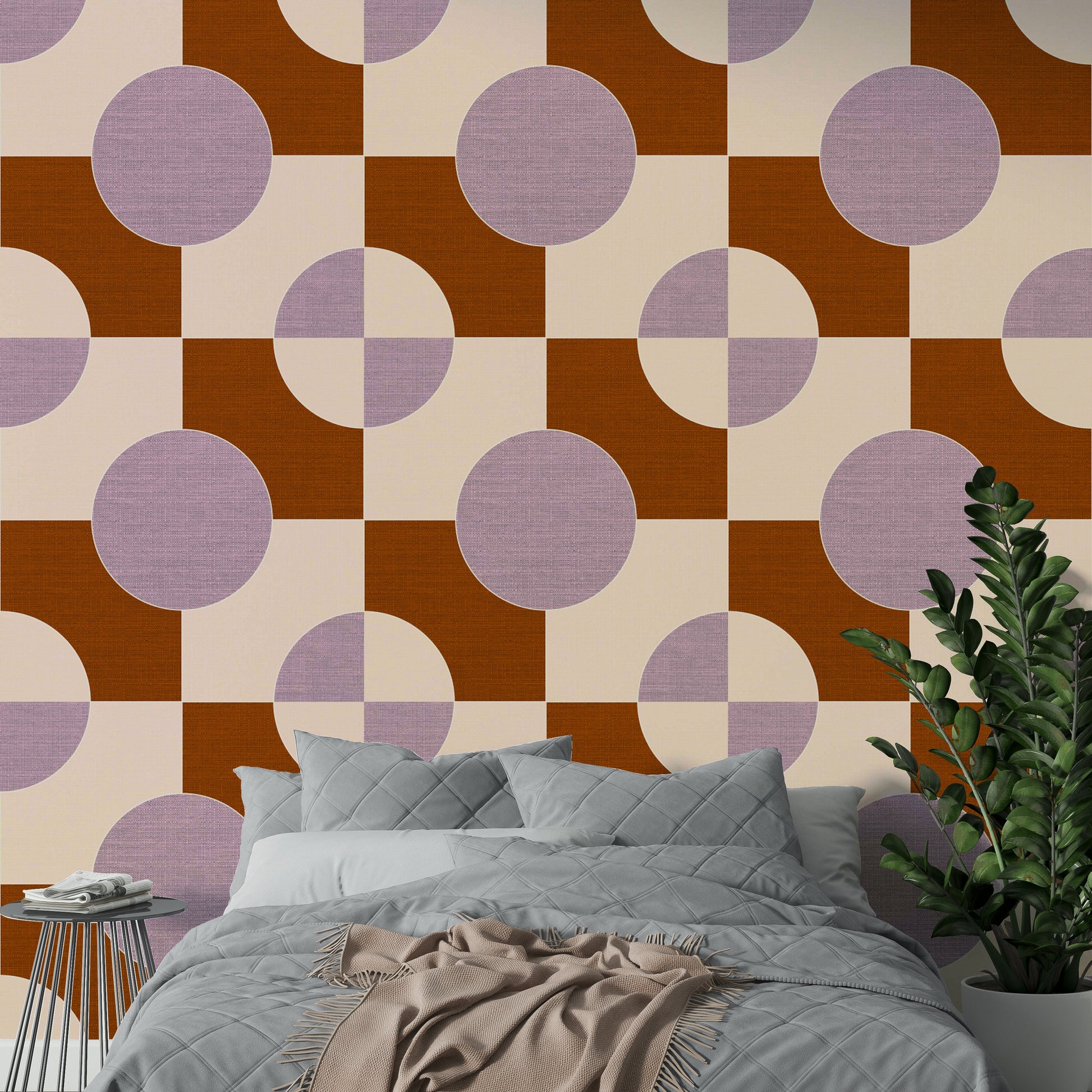 Graphic wallpaper design with strong angles and curves


