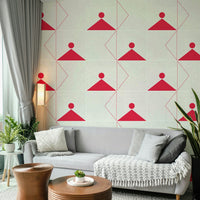 Stylish modern wallpaper in beige and grey palette

