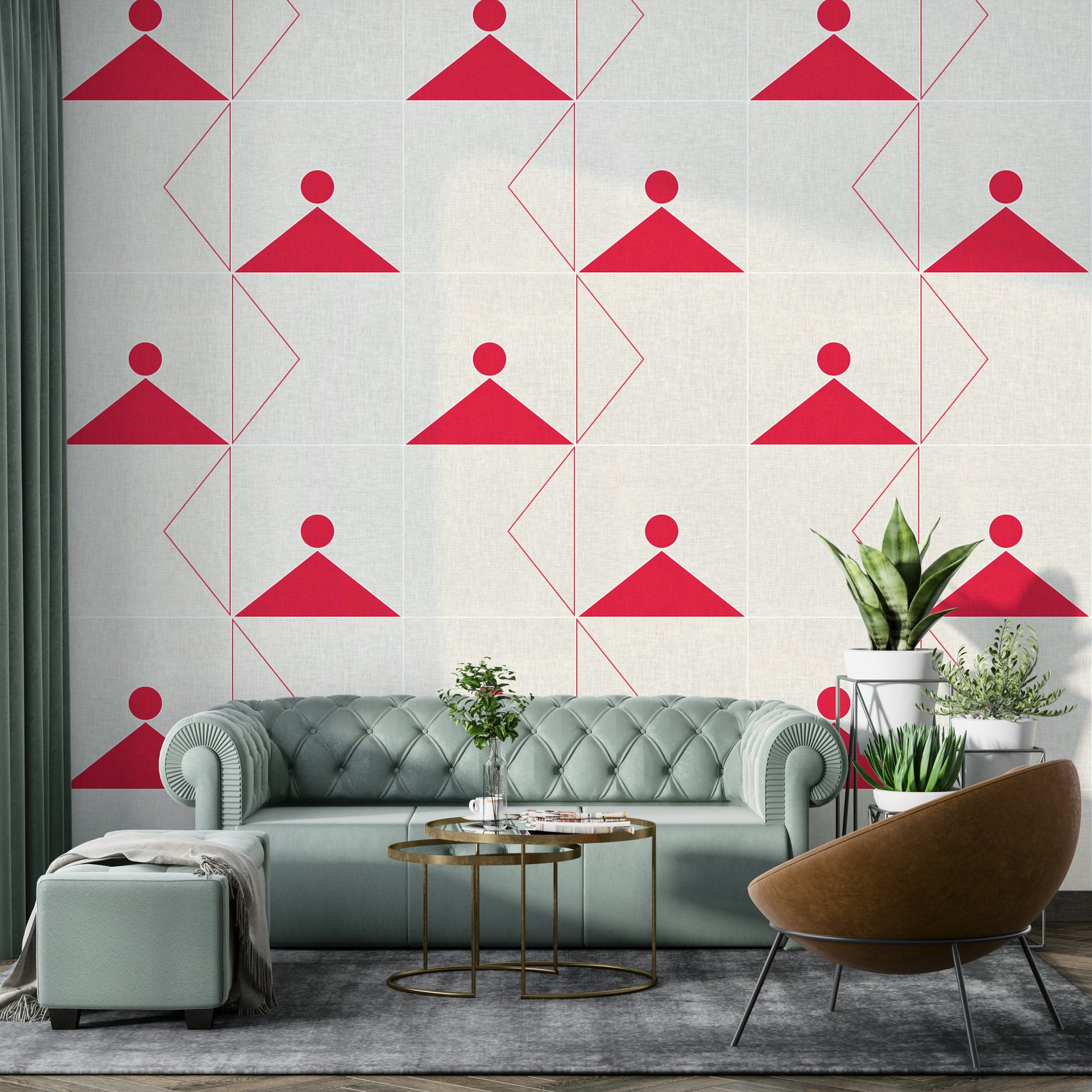 Minimalist wallpaper featuring geometric symmetry

