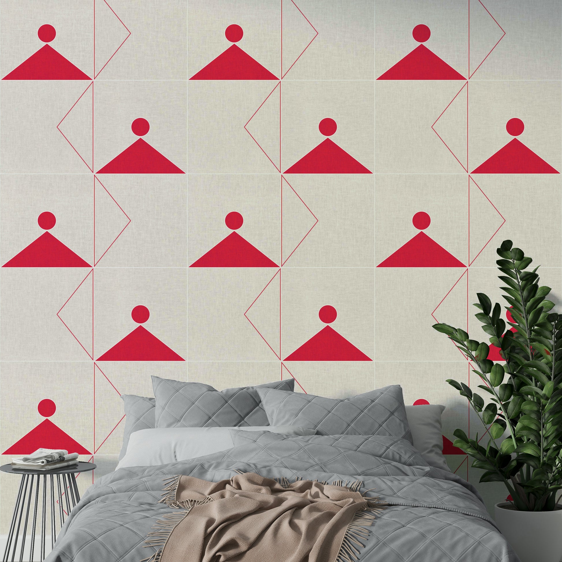 Contemporary wallpaper with balanced shapes

