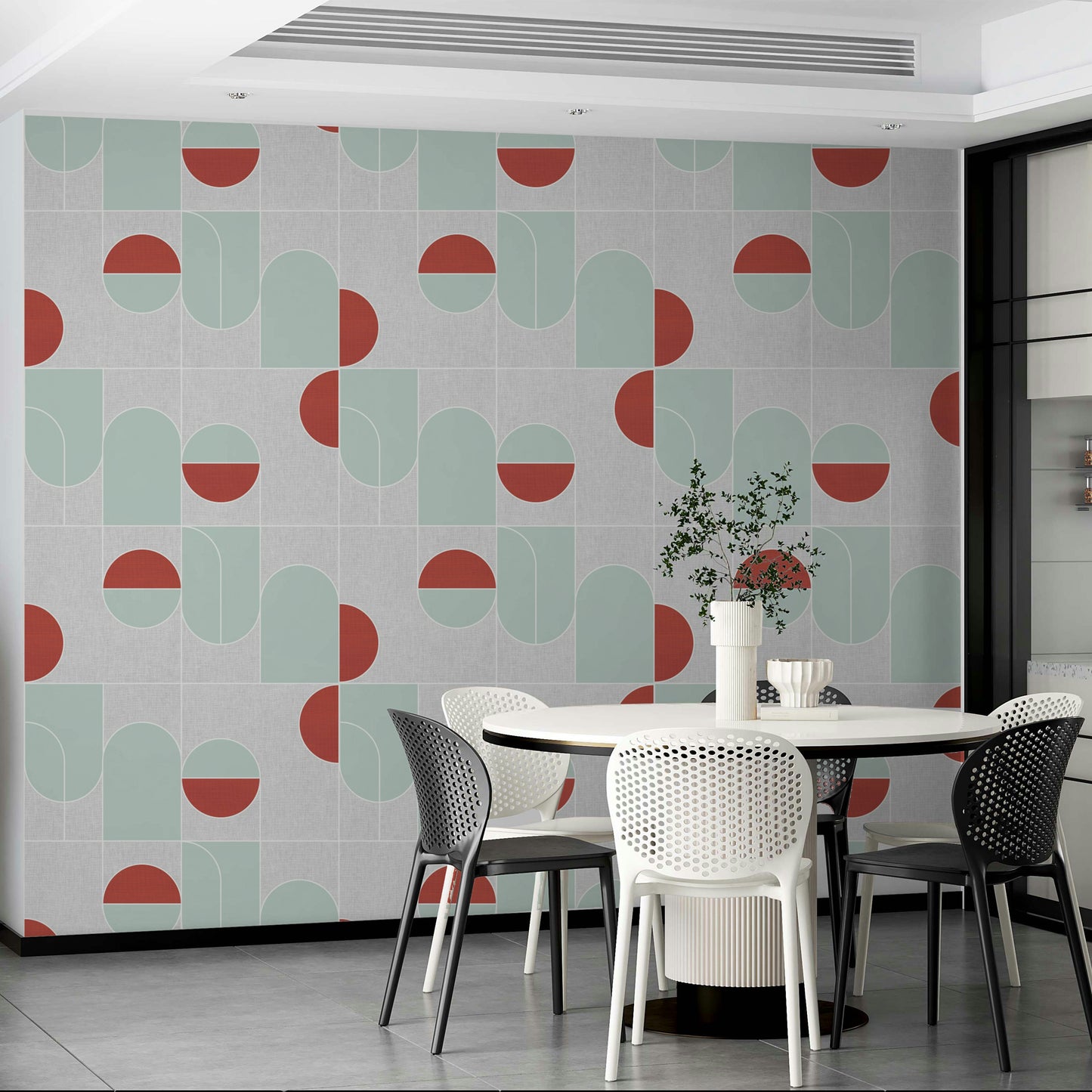 Muted-tone geometric pattern for sleek interiors

