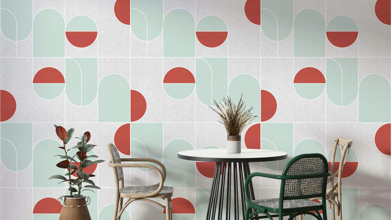 Geometric 07 Wallpaper with layered abstract shapes

