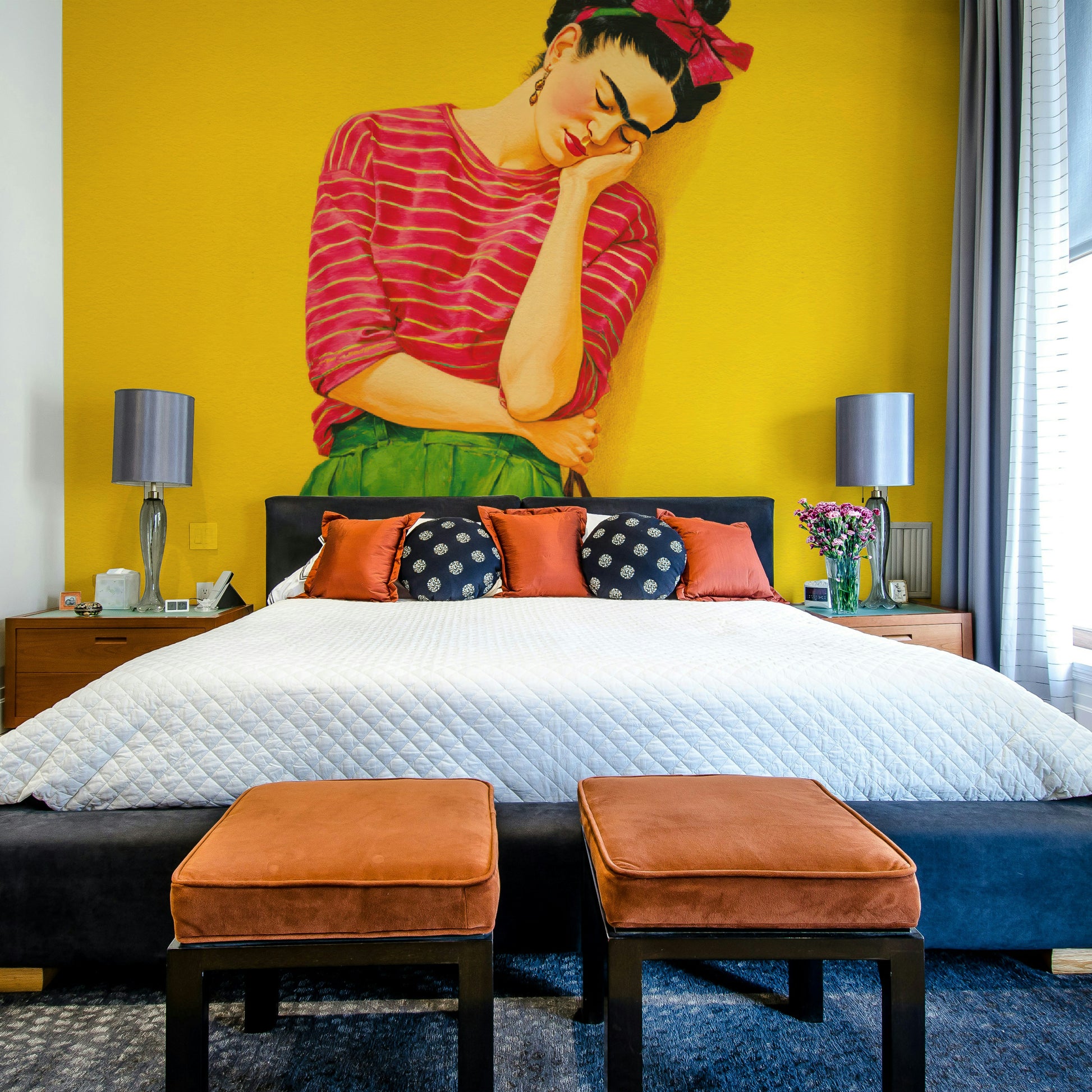 Soft sun-kissed textures in mural composition

