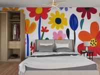 Artistic floral mural inspired by Matisse

