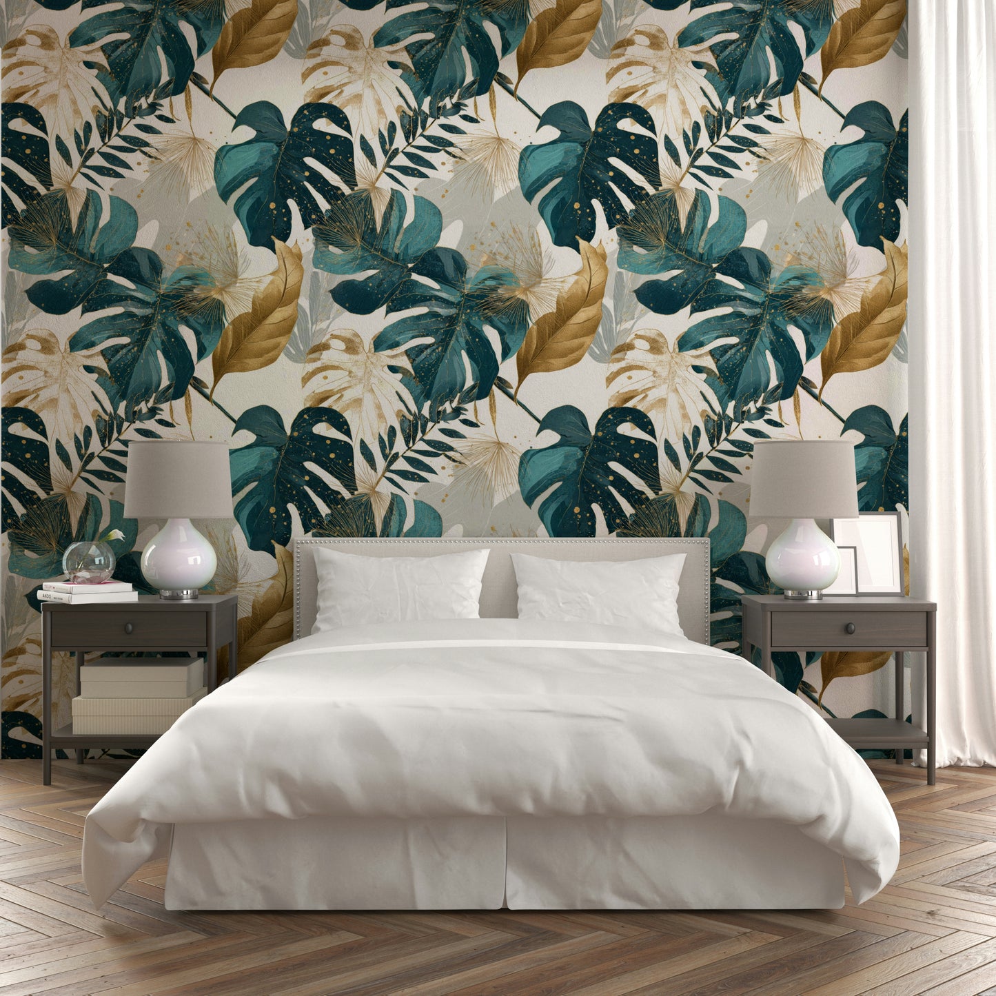 Leafy botanical print for vibrant city apartments

