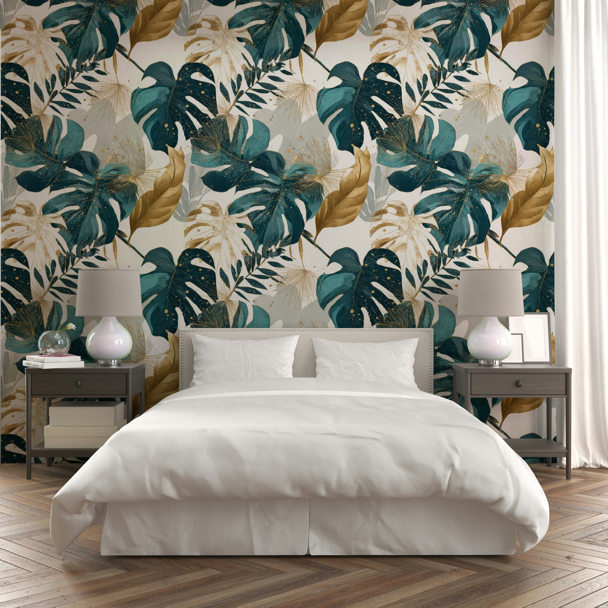 Leafy botanical print for vibrant city apartments

