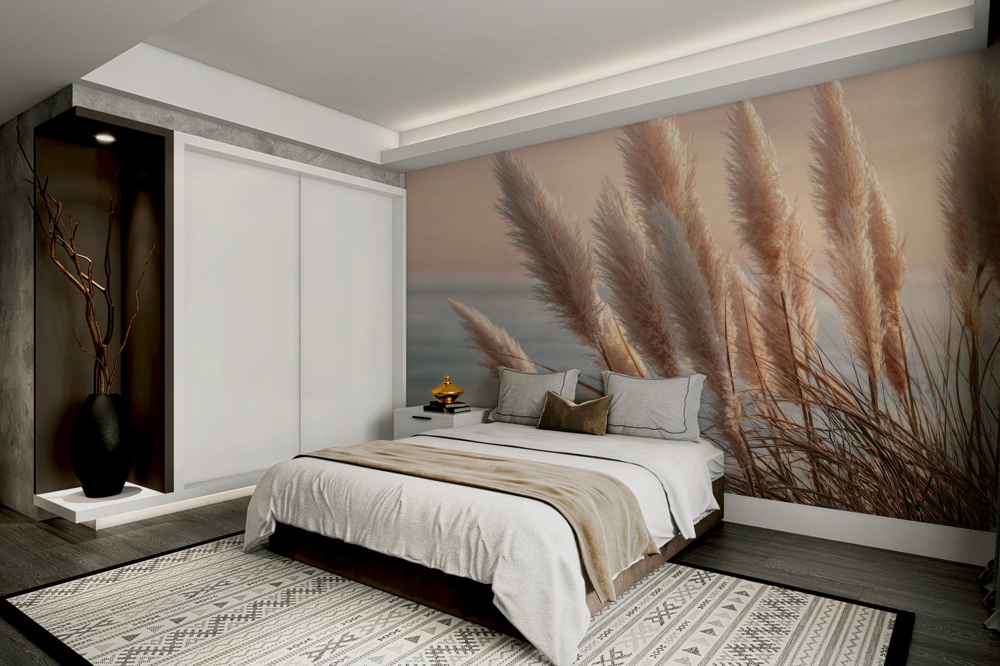 Pastel ocean tones in Coastal Dreams wall design

