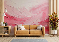 Artistic feature wall using Pink Impression Mural

