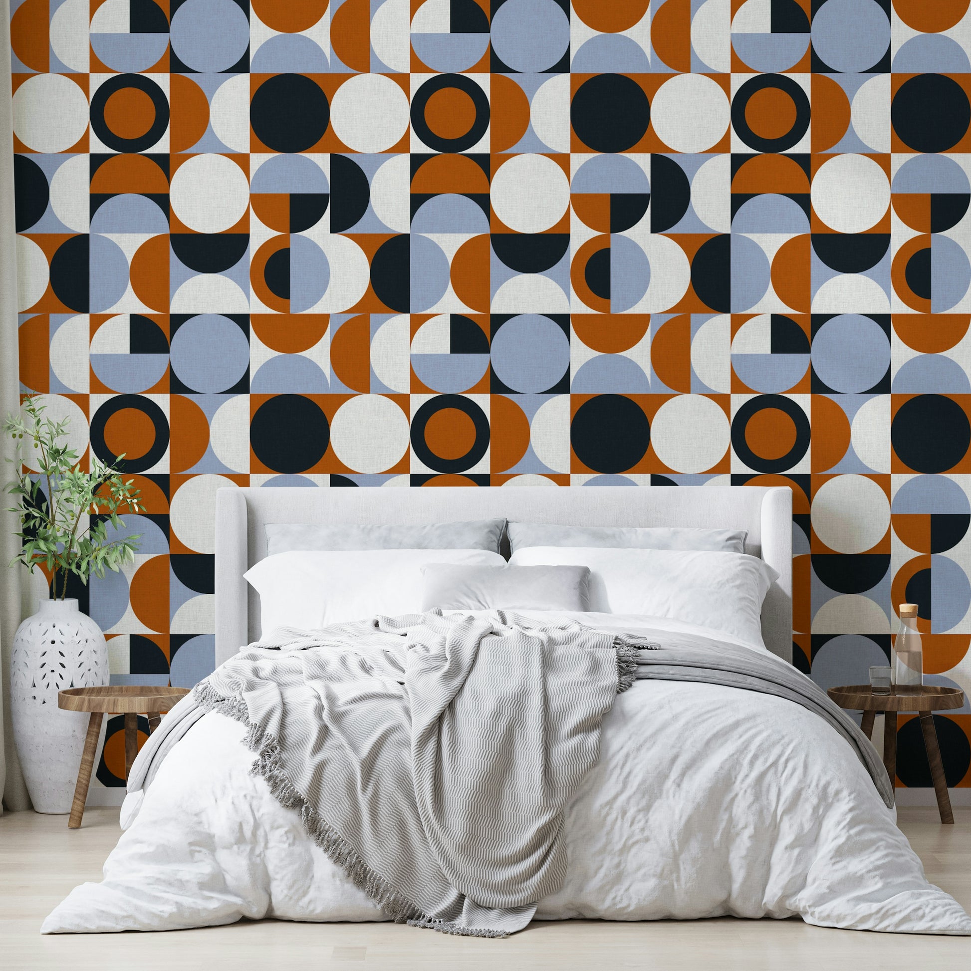Contemporary wallpaper with brushstroke patterns

