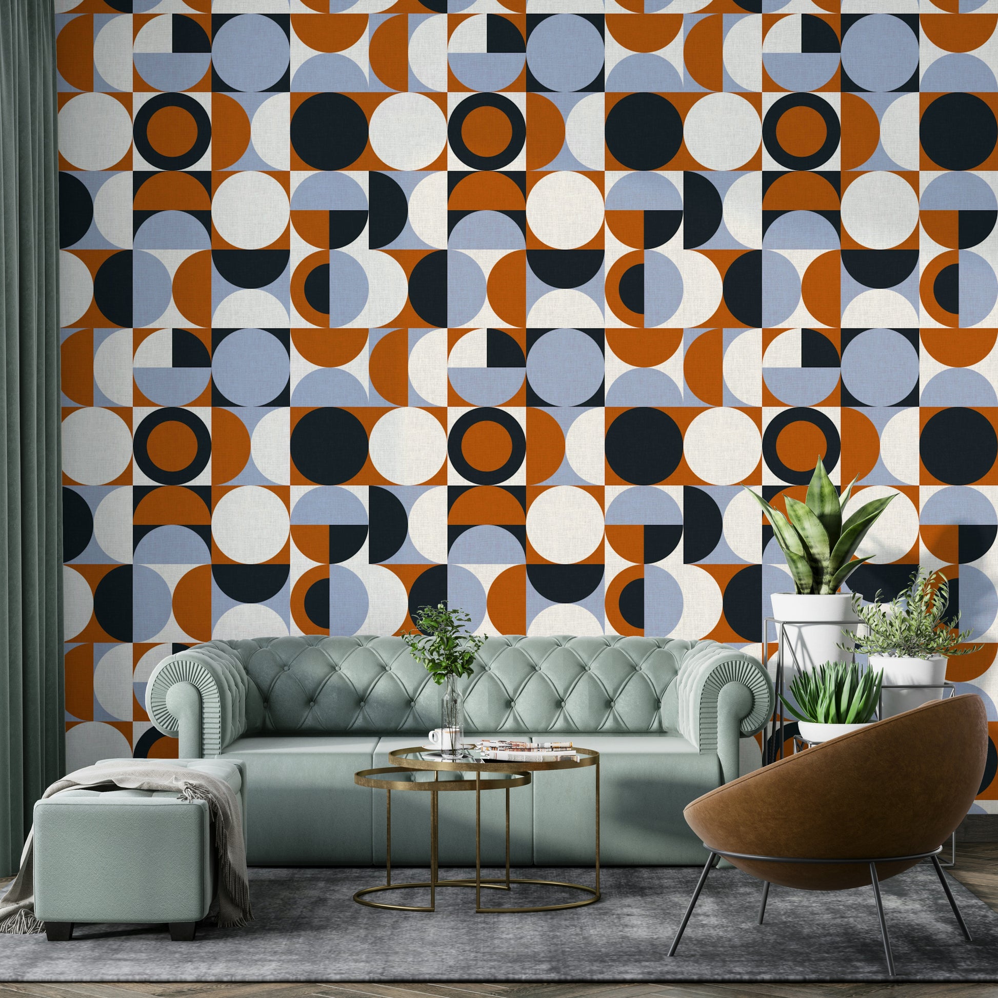 Painterly wall design in neutral Mescolanza tones

