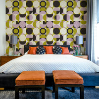 Artistic accent wall using Mescolanza Wallpaper

