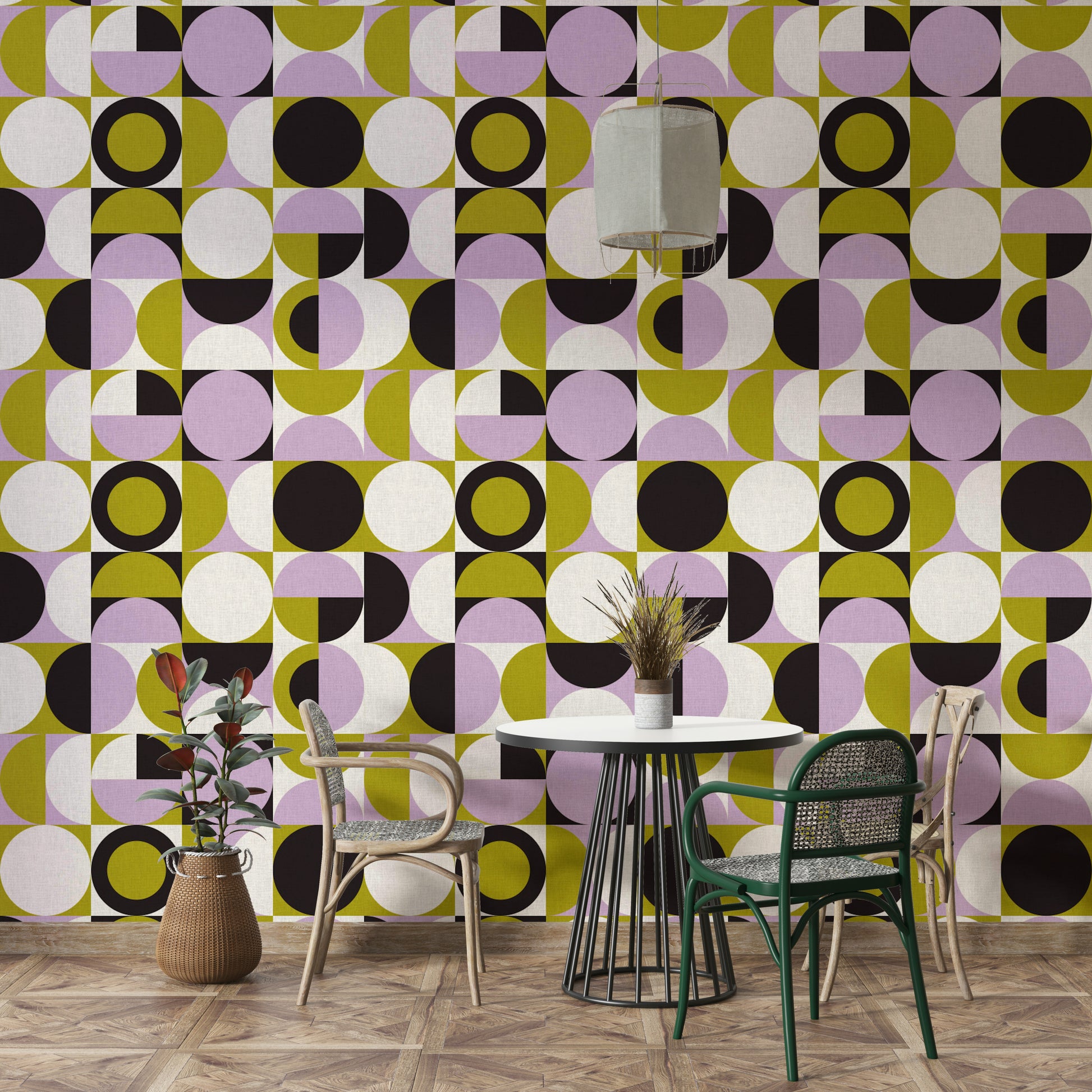 Modern living room with Mescolanza feature wall

