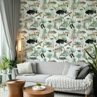 Breezy wallpaper design evoking sea and sky hues

