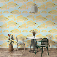 Coastal decor style using Sand Bream wallpaper

