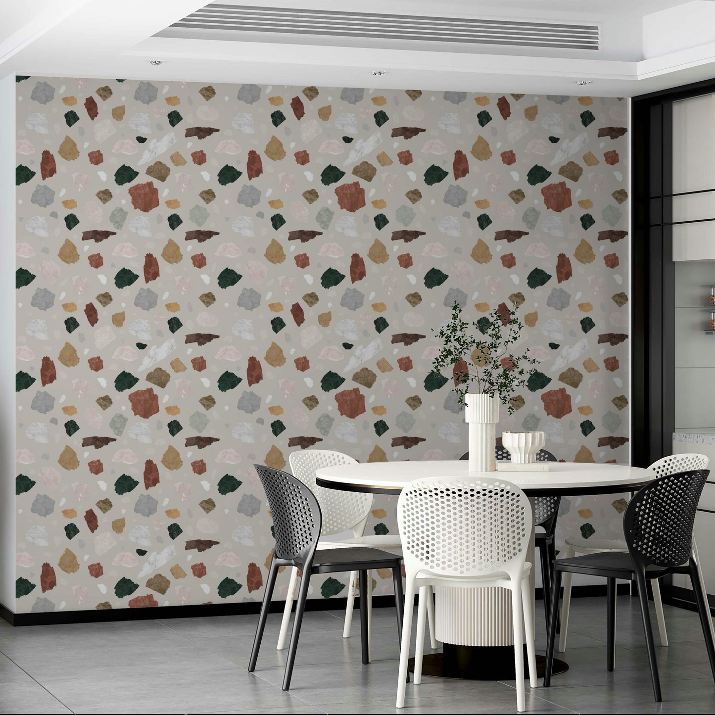 Elegant architectural wallpaper with balanced forms


