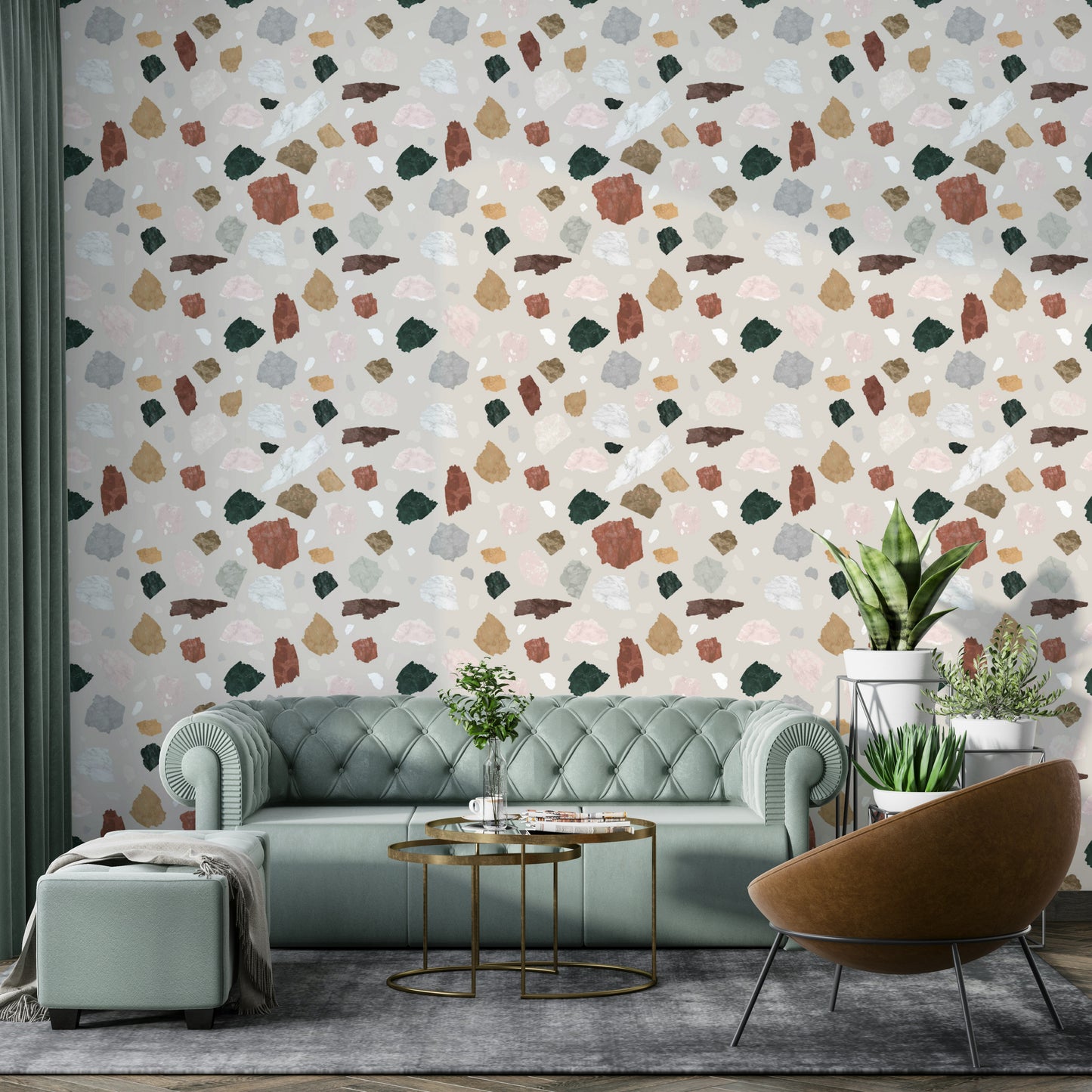 Geometric pattern wallpaper with refined detail

