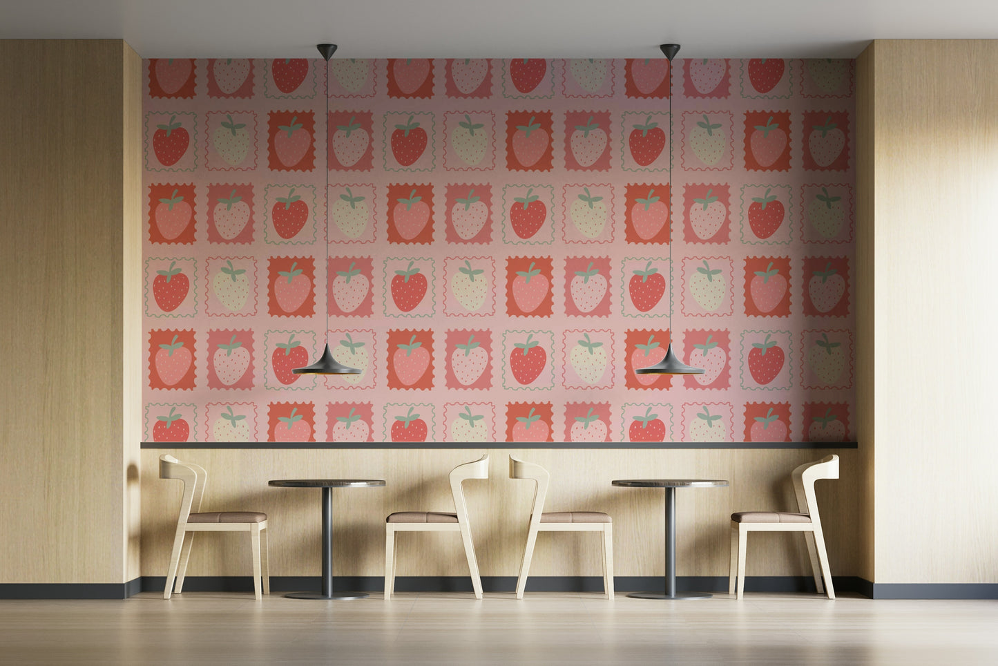 Strawberry Stamp Collection Wallpaper with vintage flair


