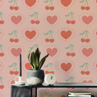 Vintage-inspired cherry design for kitchens or nurseries

